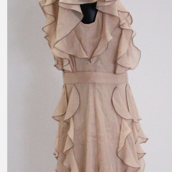 Ted Baker Women's Ruffled Mini Dress with Metal Ball Trim AR8 Size US: 2 - Picture 3 of 5